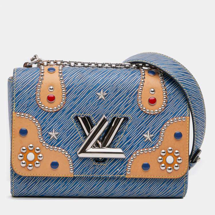 Pre Owned Louis Vuitton Blue Epi Denim Studded Twist MM