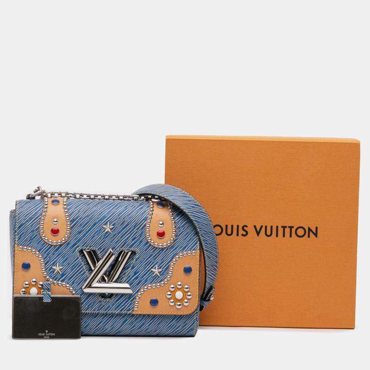 Pre Owned Louis Vuitton Blue Epi Denim Studded Twist MM