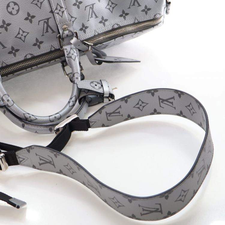 Pre Owned Louis Vuitton Monogram Shadow Metallic Keepall Bandouliere 50