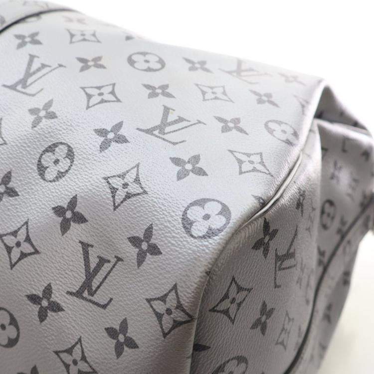 Pre Owned Louis Vuitton Monogram Shadow Metallic Keepall Bandouliere 50