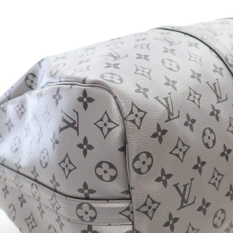 Pre Owned Louis Vuitton Monogram Shadow Metallic Keepall Bandouliere 50