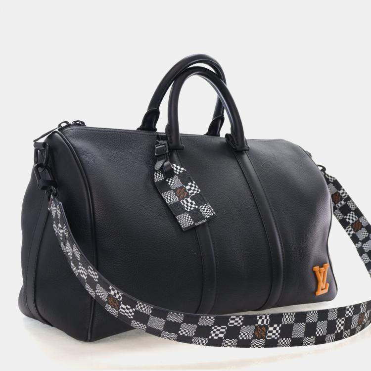 Pre Owned Louis Vuitton Black Damier Distorted Keepall Bandouliere 40
