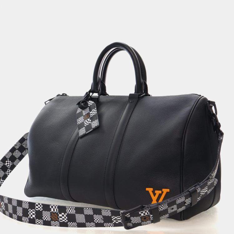 Pre Owned Louis Vuitton Black Damier Distorted Keepall Bandouliere 40