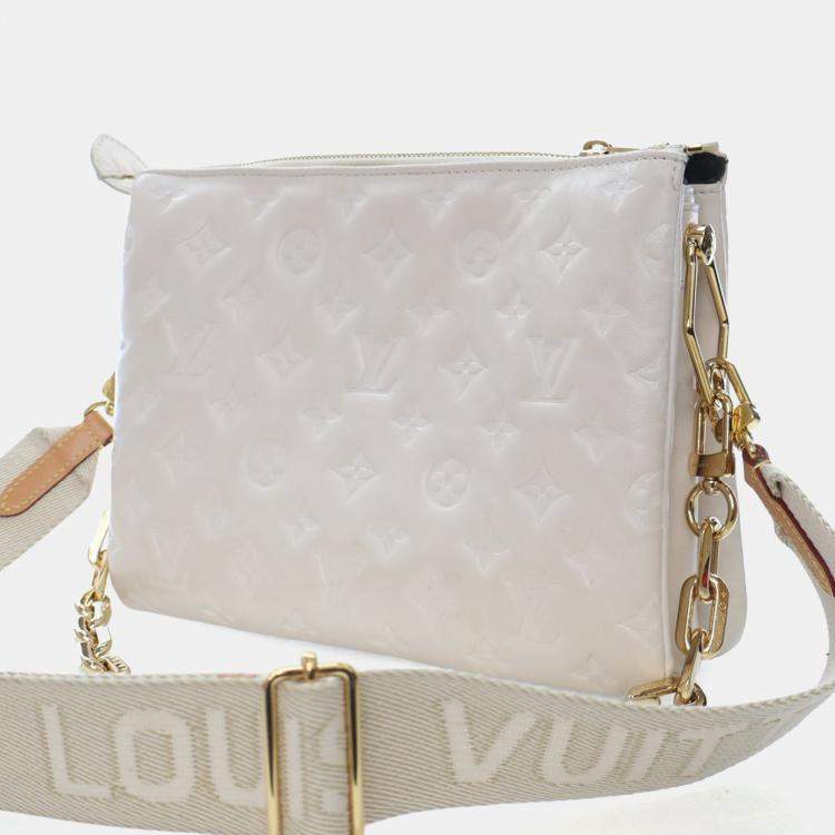 مملوكة مسبقًا Louis Vuitton White Embossed Lambskin Coussin PM