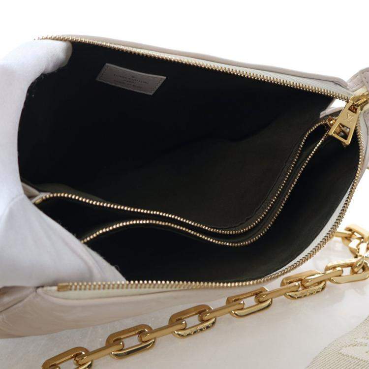 مملوكة مسبقًا Louis Vuitton White Embossed Lambskin Coussin PM
