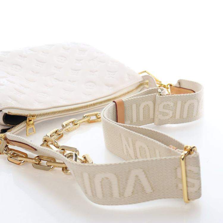 مملوكة مسبقًا Louis Vuitton White Embossed Lambskin Coussin PM