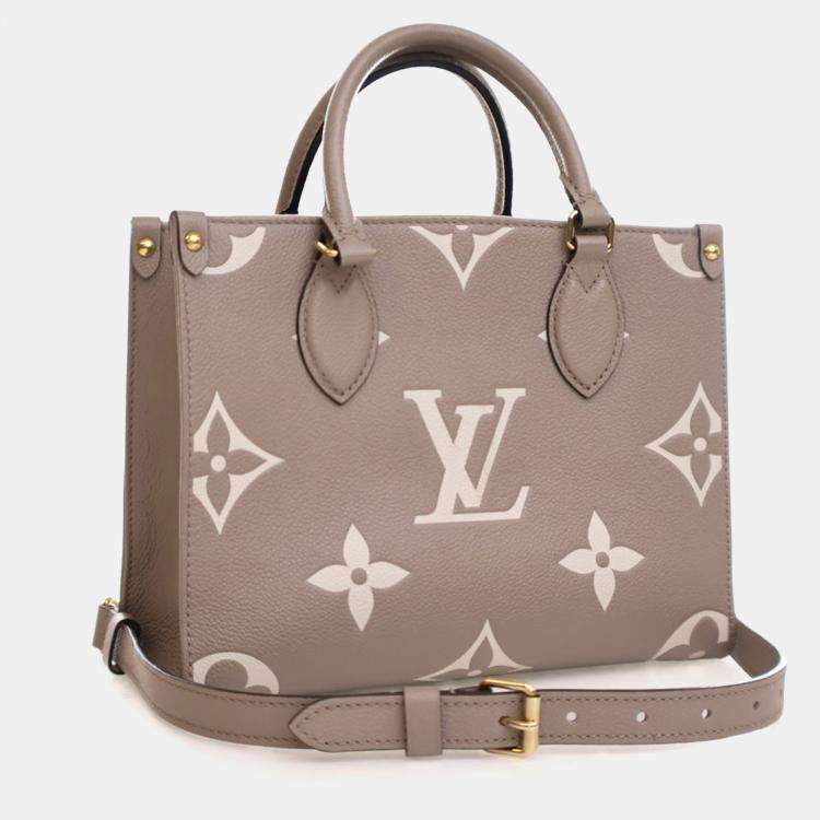 Pre Owned Louis Vuitton Beige Monogram Empreinte Giant OnTheGo PM