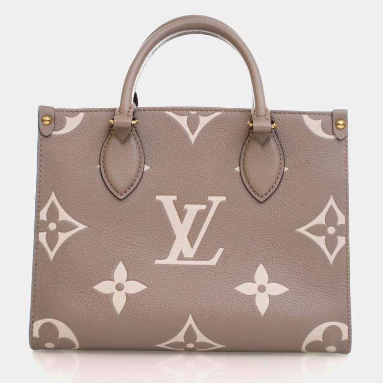 Pre Owned Louis Vuitton Beige Monogram Empreinte Giant OnTheGo PM