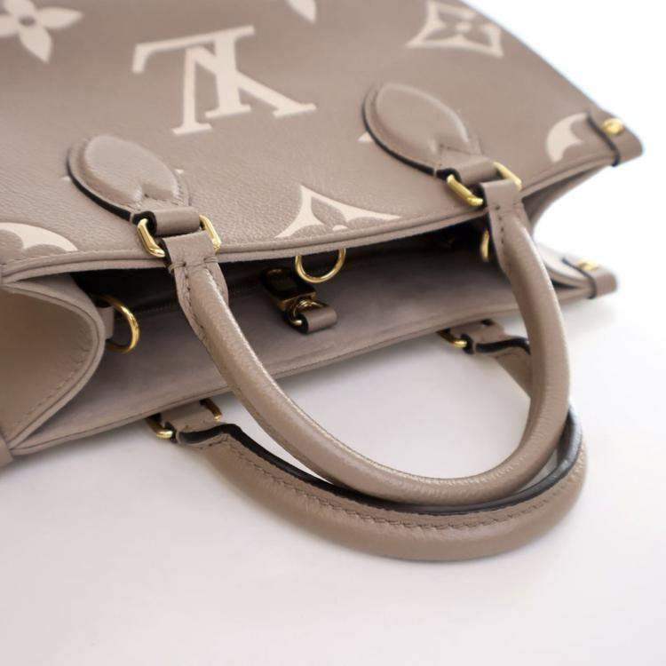Pre Owned Louis Vuitton Beige Monogram Empreinte Giant OnTheGo PM