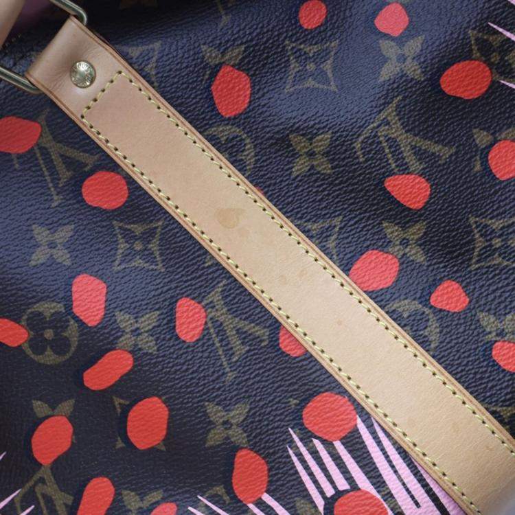 Pre Owned Louis Vuitton Monogram Keepall Limited Edition Jungle Dots