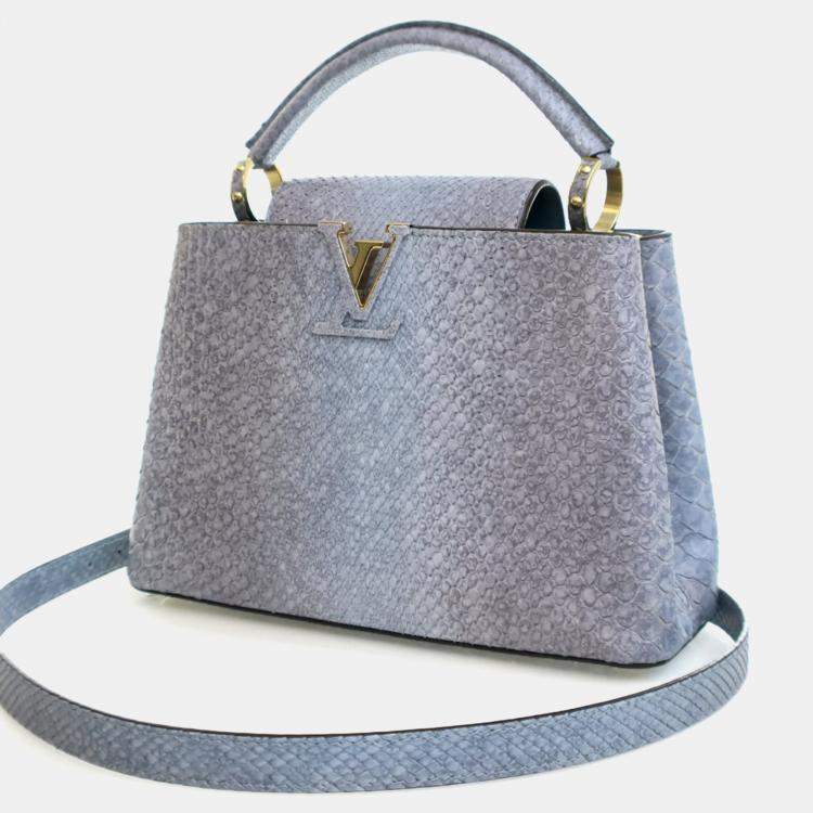 Pre Owned Louis Vuitton Blue Python Capucines BB