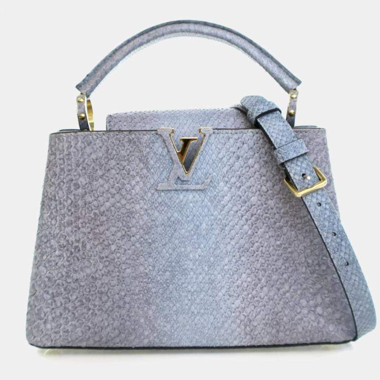 Pre Owned Louis Vuitton Blue Python Capucines BB