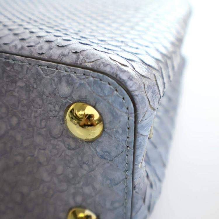 Pre Owned Louis Vuitton Blue Python Capucines BB