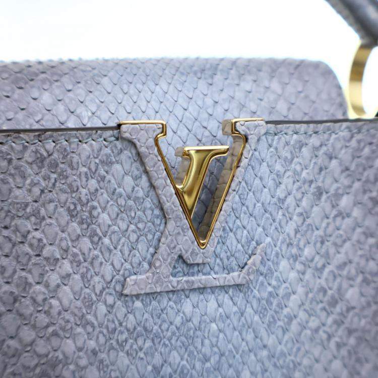 Pre Owned Louis Vuitton Blue Python Capucines BB