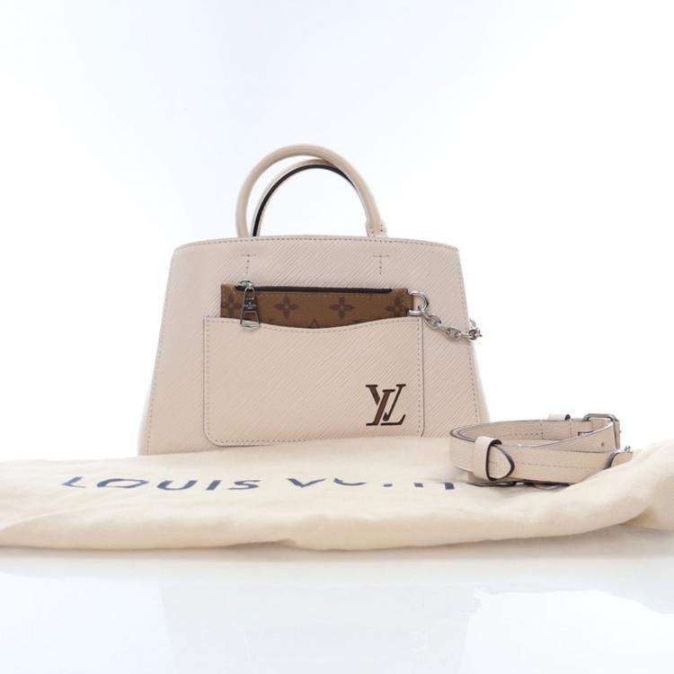 Pre Owned Louis Vuitton White Epi Marelle Tote BB