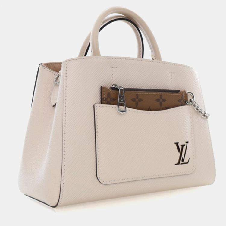 Pre Owned Louis Vuitton White Epi Marelle Tote BB