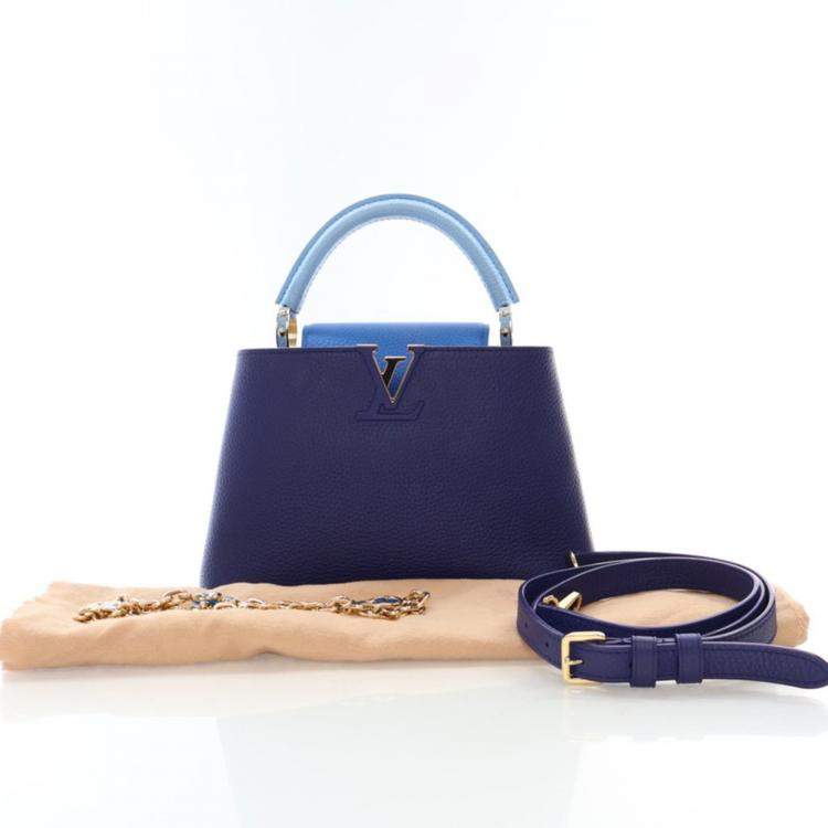Pre Owned Louis Vuitton Blue Taurillon Capucines BB