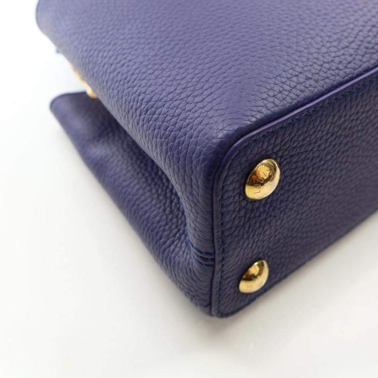 Pre Owned Louis Vuitton Blue Taurillon Capucines BB