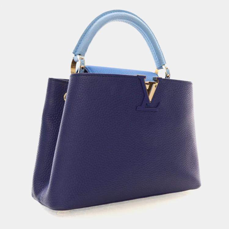 Pre Owned Louis Vuitton Blue Taurillon Capucines BB