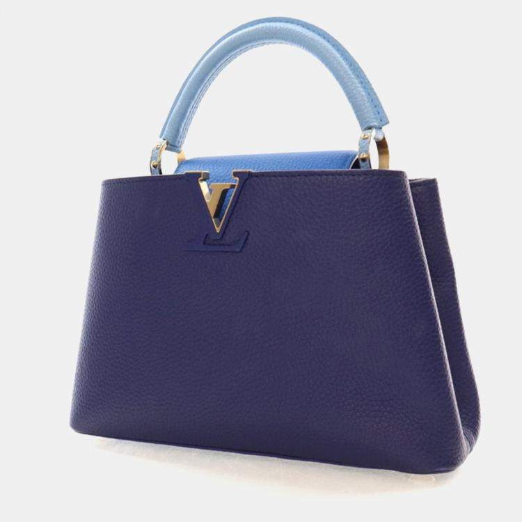 Pre Owned Louis Vuitton Blue Taurillon Capucines BB
