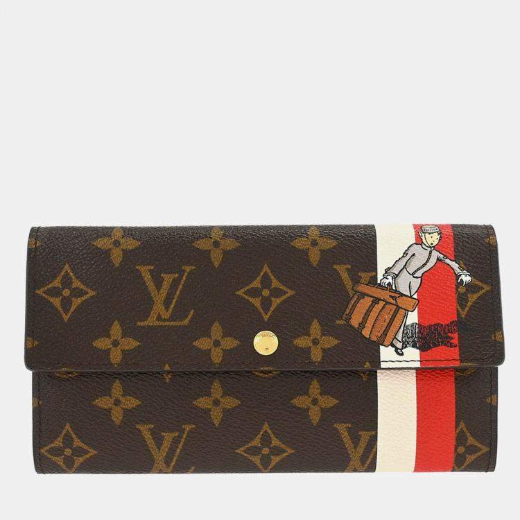 Pre Owned Louis Vuitton Monogram Groom Portefeuille Sarah Wallet