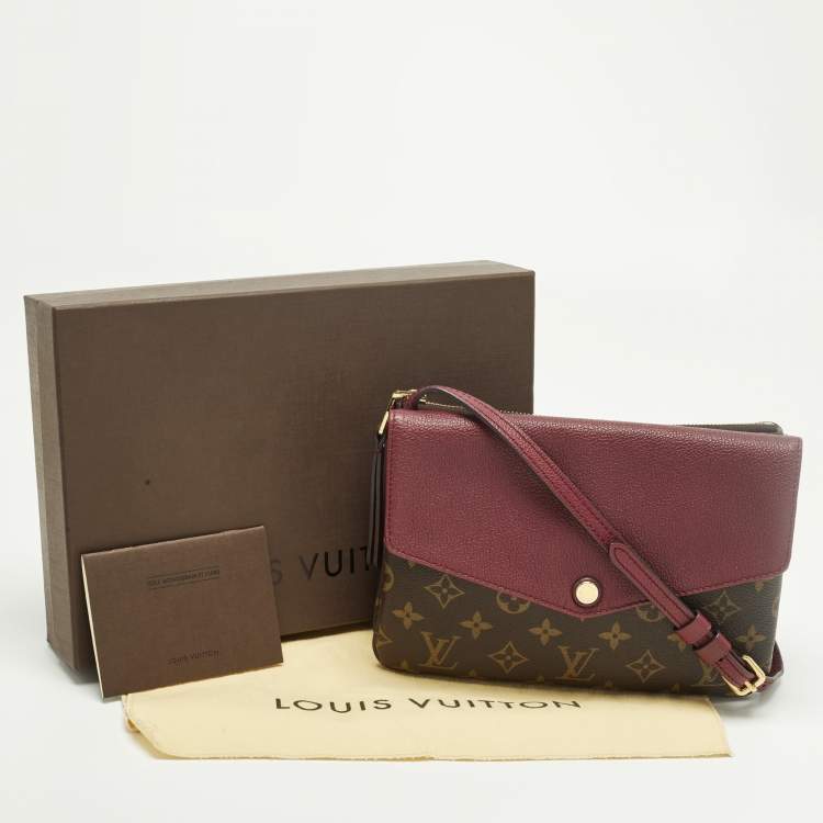 Pre Owned Louis Vuitton Twinset Aurore Monogram Canvas and Leather Bag