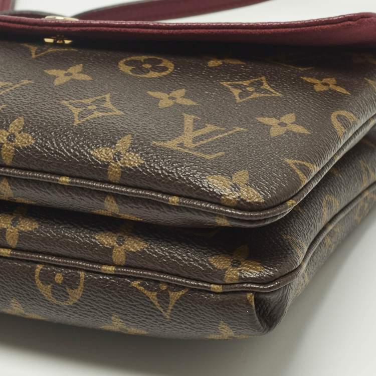 Pre Owned Louis Vuitton Twinset Aurore Monogram Canvas and Leather Bag