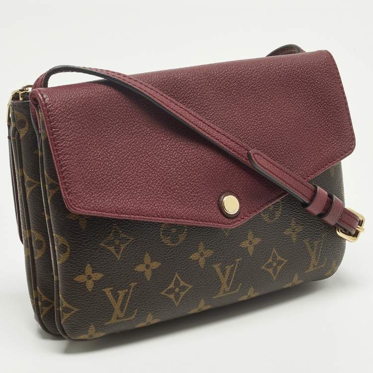 Pre Owned Louis Vuitton Twinset Aurore Monogram Canvas and Leather Bag