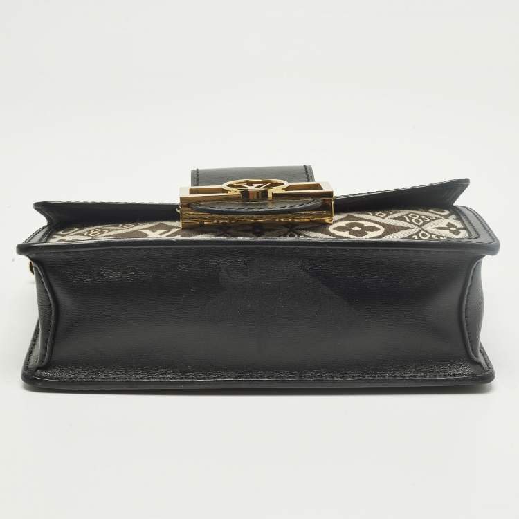 Pre Owned Louis Vuitton Since 1854 Dauphine Black/White Canvas Wallet On Chain