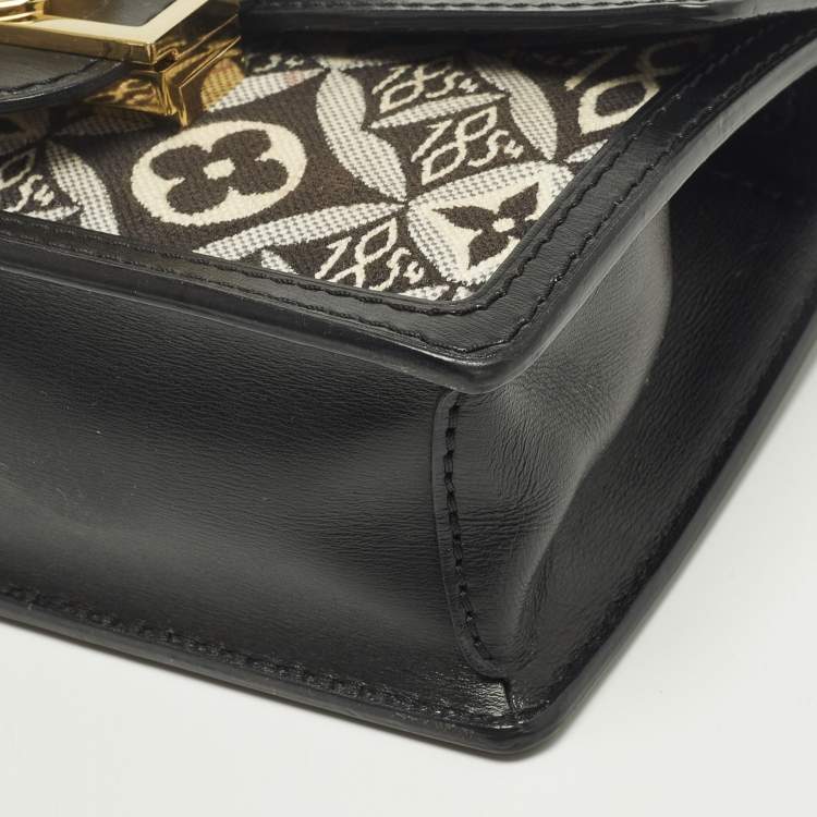 Pre Owned Louis Vuitton Since 1854 Dauphine Black/White Canvas Wallet On Chain