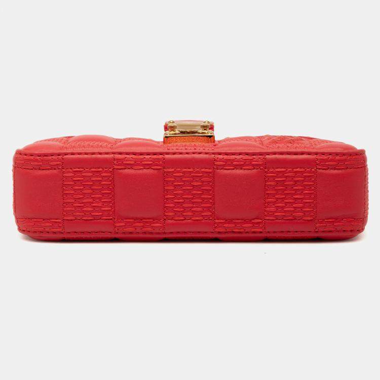 Pre Owned Louis Vuitton Pink Damier Quilt Lambskin Troca Pochette