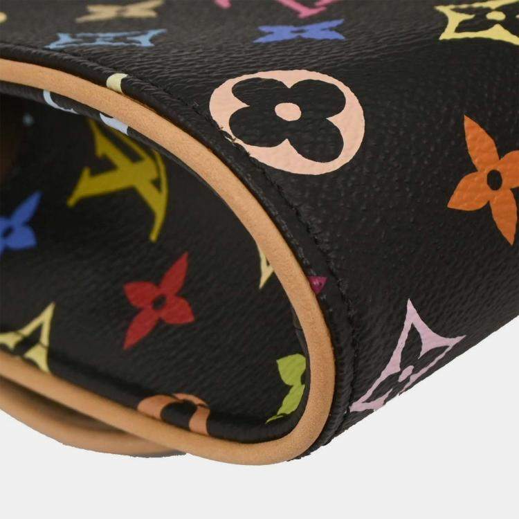 Pre Owned Louis Vuitton Black Monogram Multicolor Pochette Courtney