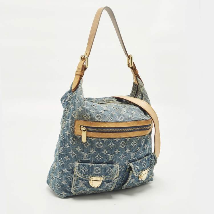Pre Owned Louis Vuitton Baggy GM Blue Monogram Denim Bag