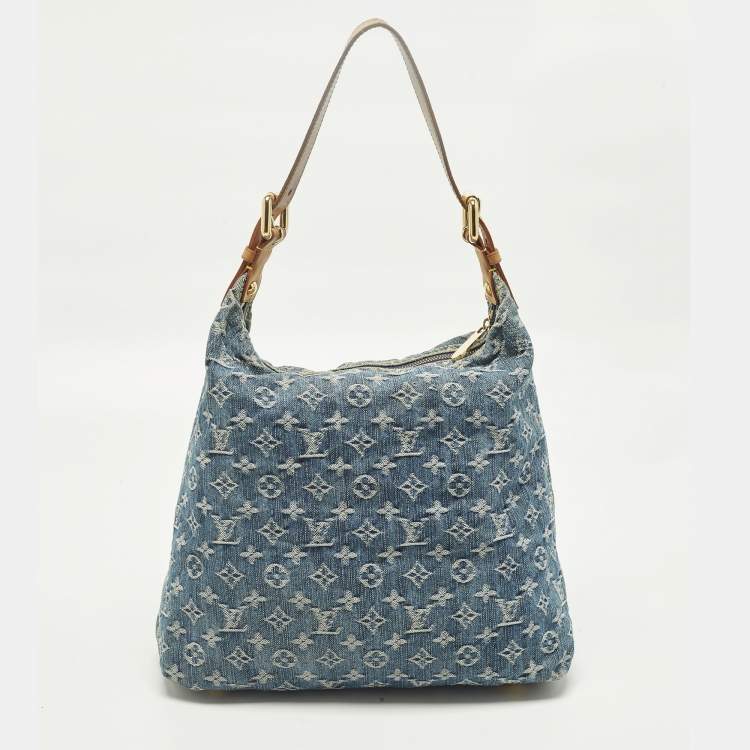 Pre Owned Louis Vuitton Baggy GM Blue Monogram Denim Bag