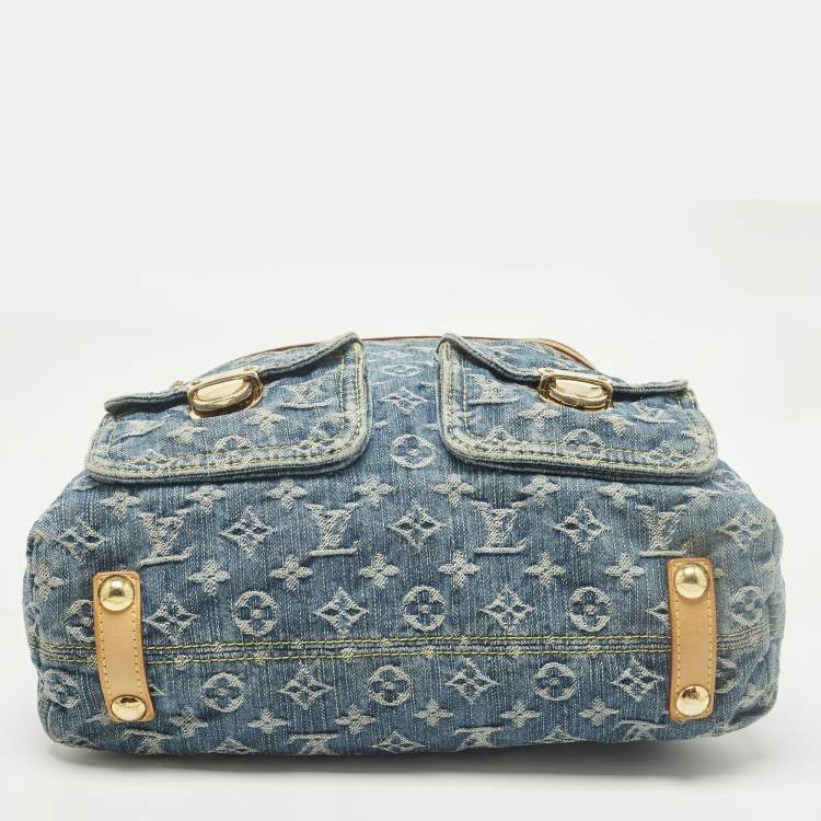 Pre Owned Louis Vuitton Baggy GM Blue Monogram Denim Bag