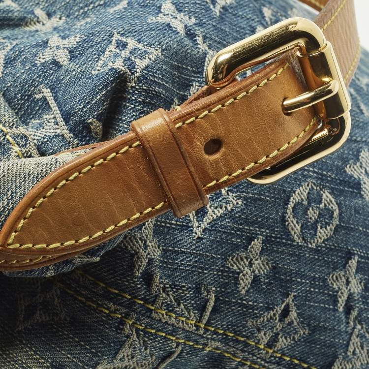 Pre Owned Louis Vuitton Baggy GM Blue Monogram Denim Bag