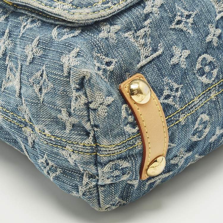 Pre Owned Louis Vuitton Baggy GM Blue Monogram Denim Bag