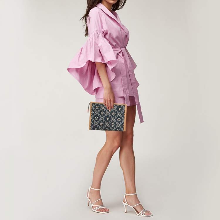 Pre Owned Louis Vuitton Toiletry Blue Since 1854 Canvas Pouch