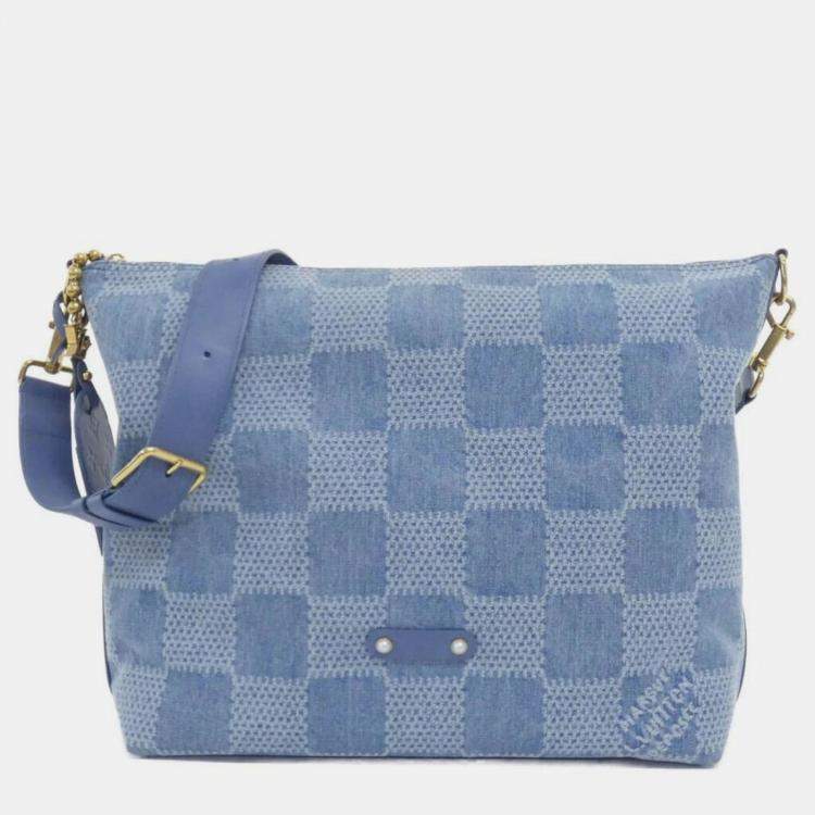 Pre Owned Louis Vuitton Damier Denim 3D Vagabond Bobo Shoulder Bag