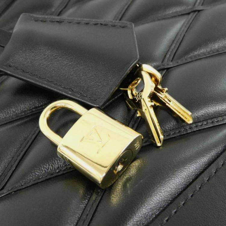 Pre Owned Louis Vuitton Alma Black Lambskin Leather PM Handbag