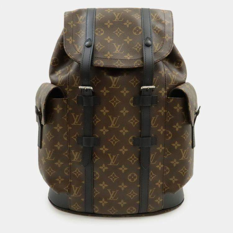 Pre Owned Louis Vuitton Monogram Macassar Christopher Pm Backpack/Shoulder Bag