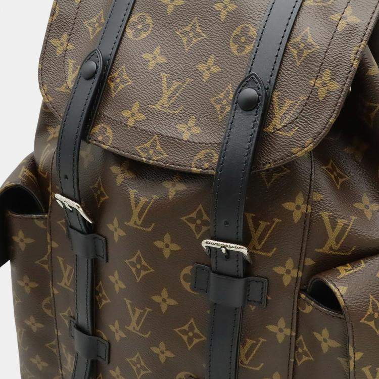 Pre Owned Louis Vuitton Monogram Macassar Christopher Pm Backpack/Shoulder Bag