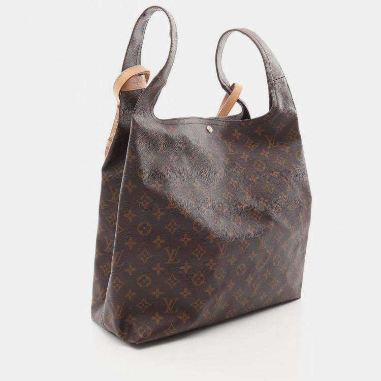 Pre Owned Louis Vuitton Atlantis Gm Handbag Coated Canvas Leather Monogram Brown