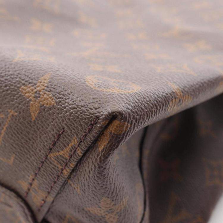 Pre Owned Louis Vuitton Atlantis Gm Handbag Coated Canvas Leather Monogram Brown