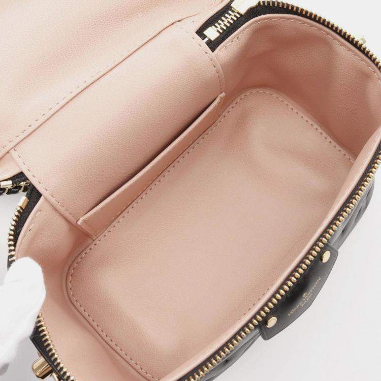 Pre Owned Louis Vuitton Vanity Coussin Pm Handbag Lambskin Lamb Leather Black