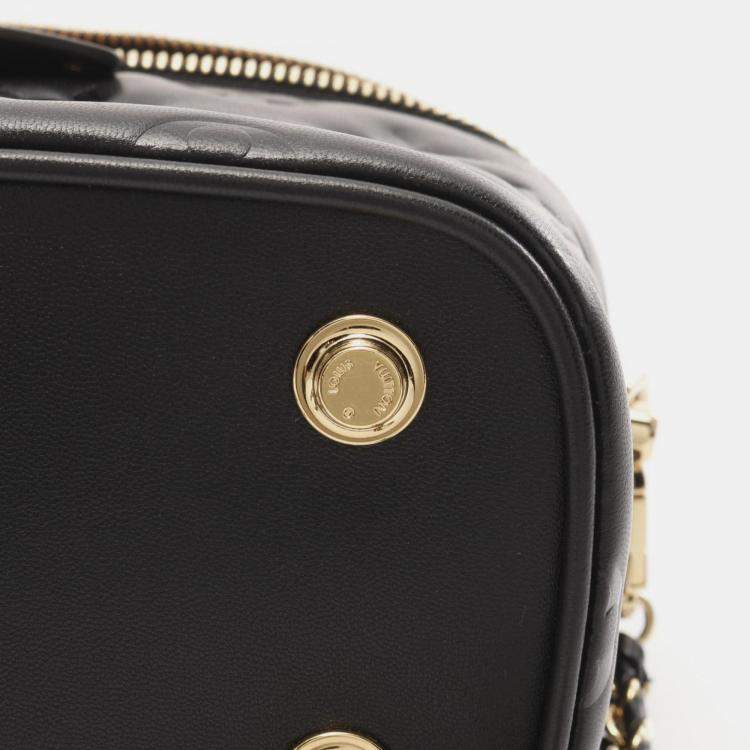 Pre Owned Louis Vuitton Vanity Coussin Pm Handbag Lambskin Lamb Leather Black