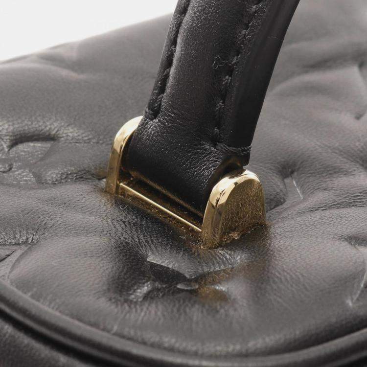 Pre Owned Louis Vuitton Vanity Coussin Pm Handbag Lambskin Lamb Leather Black