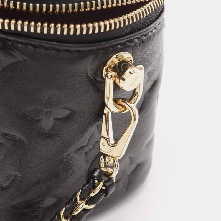 Pre Owned Louis Vuitton Vanity Coussin Pm Handbag Lambskin Lamb Leather Black