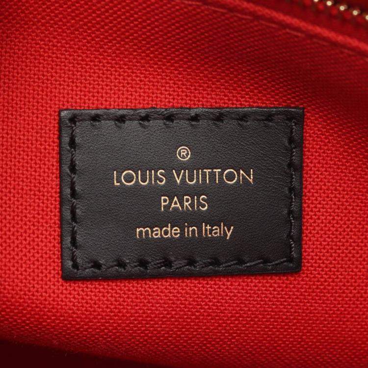 Pre Owned Louis Vuitton On The Go Pm Handbag Coated Canvas Monogram Giant Reverse Brown And Beige