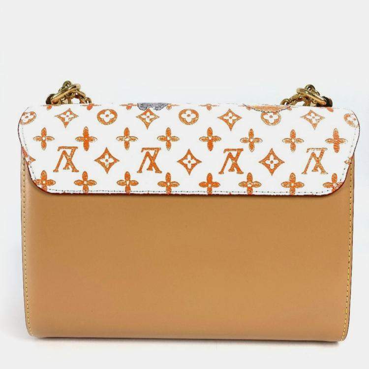 Pre Owned Louis Vuitton Monogram Cat Sack Twist Mm Chain Bag With Double Shoulder In Canvas Multicolor and White